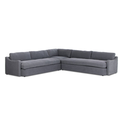 Four Hands Aurelia 3PC Sectional - 124" - Broadway Denim