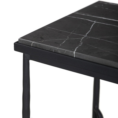 Four Hands Babylon Small End Table - Grey Italian Marble