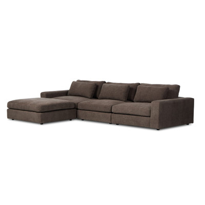 Four Hands Bloor 3 PC Sectional W/ Ottoman - Landale Charcoal