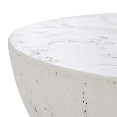 Four Hands Boula Outdoor Coffee Table - Aged White Concrete