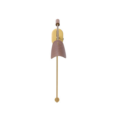 Four Hands Astrid Sconce - Dark Brown Leather