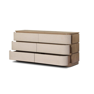 Four Hands Mariella 6 Drawer Dresser - Beige Painted Linen