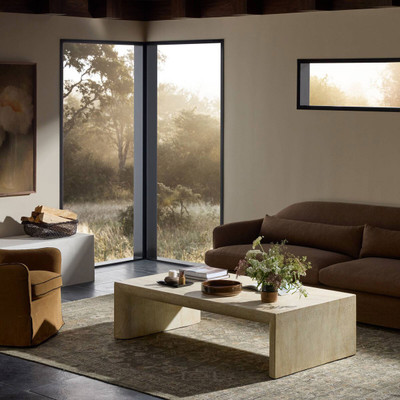 Four Hands Brad Coffee Table - Faux Travertine