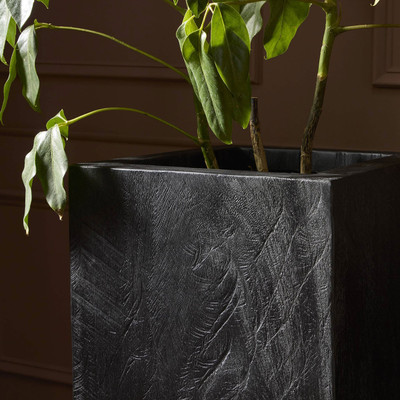Four Hands Tora Planter Large - Carbonized Black