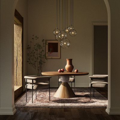 Four Hands Cluster 7 Mix Chandelier - Black Gunmetal 1