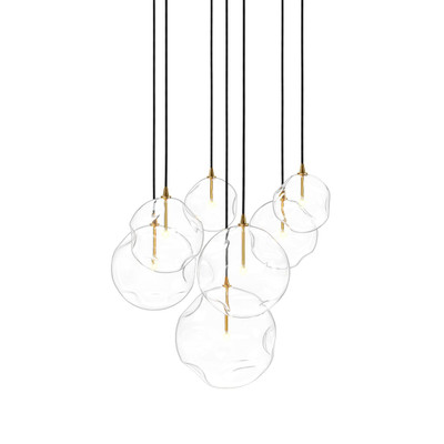 Four Hands Cluster 7 Mix Chandelier - Burnished Brass 1