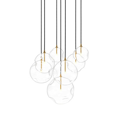 Four Hands Cluster 7 Mix Chandelier - Burnished Brass 1