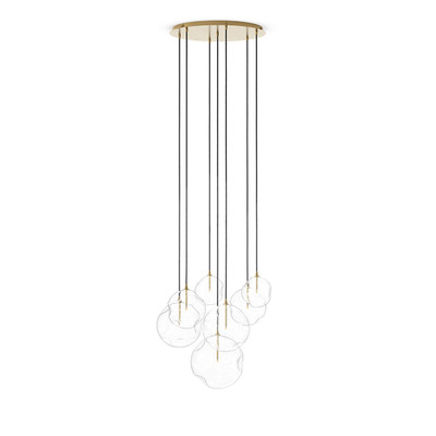 Four Hands Cluster 7 Mix Chandelier - Burnished Brass 1