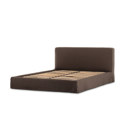 Four Hands Aidan Slipcover Queen Bed - Savoy Coffee