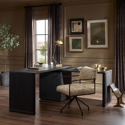 Four Hands Weston Rotating Desk - Black Parawood