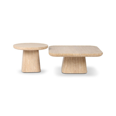 Four Hands Zane Coffee Table Set - Golden Travertine
