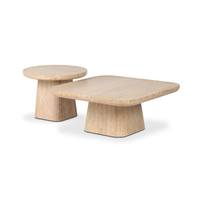 Four Hands Zane Coffee Table Set - Golden Travertine