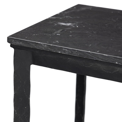 Four Hands Hammered Iron Console Table - Charcoal Marble