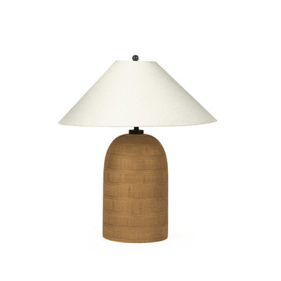 Four Hands Brynner Table Lamp - Etched Amber Glass