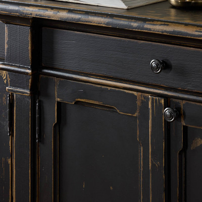 Four Hands Marjorie 4 Door Sideboard - Distressed Black
