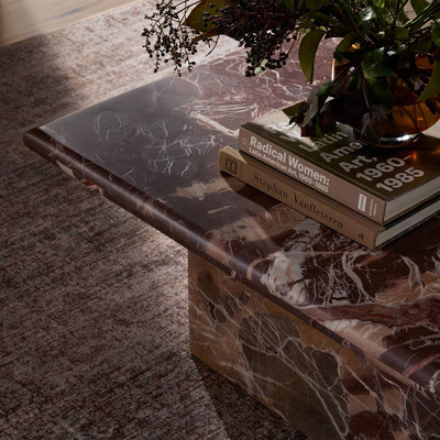 Four Hands Arum Coffee Table - Merlot Marble