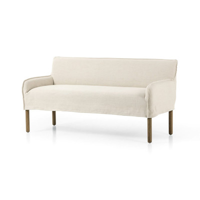 Four Hands Addington Slipcover Bench - Brussels Natural