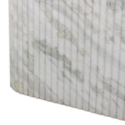 Four Hands Oranda Console Table - Polished White Marble w/ Sealant