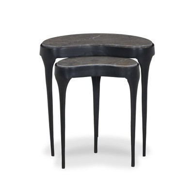 Four Hands Shayla Nesting End Table - Warm Grey Marble