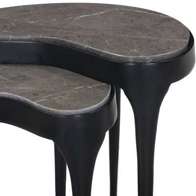Four Hands Shayla Nesting End Table - Warm Grey Marble