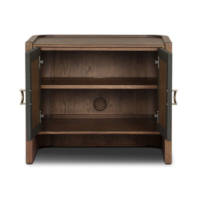 Four Hands Kiran Nightstand - Dark Green Lacquered Linen