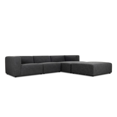 Four Hands Lawndale 3PC RAF Sectional w/ Ottoman - Saxon Charcoal