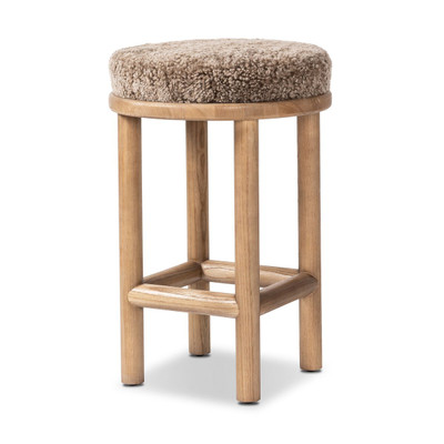 Four Hands Saldino Counter Stool - Taupe Shearling