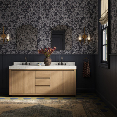Four Hands Everett Double Vanity - Satin Light Wash Oak