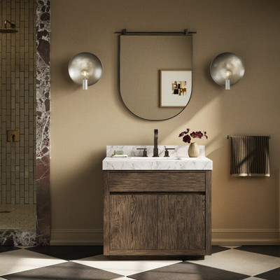 Four Hands Everett Single Vanity - Satin Espresso Oak