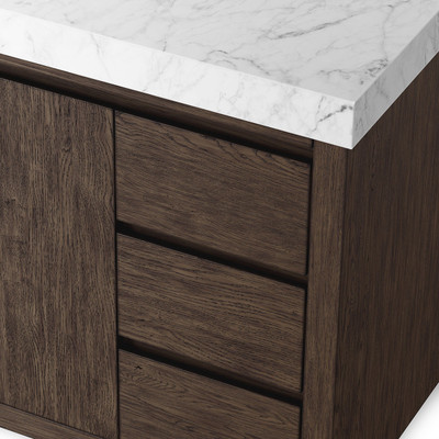 Four Hands Everett Single Wide Vanity - Satin Espresso Oak