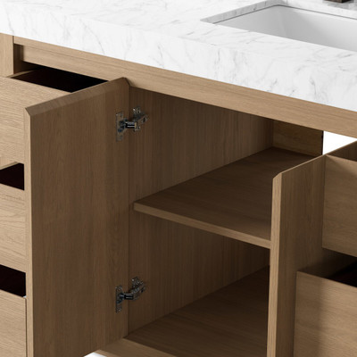 Four Hands Everett Single Wide Vanity - Satin Light Wash Oak