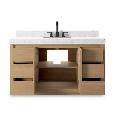 Four Hands Everett Single Wide Vanity - Satin Light Wash Oak