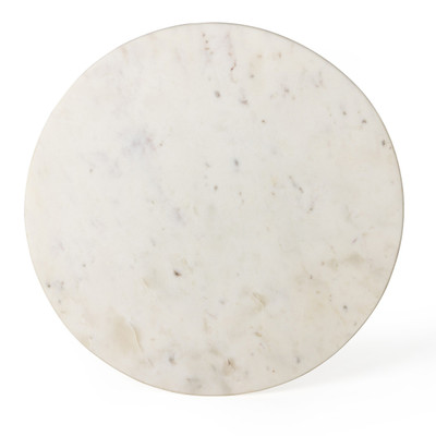 Four Hands Neda End Table - Polished White Marble