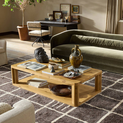 Four Hands Novella Coffee Table - Natural Oak Veneer Thick Random