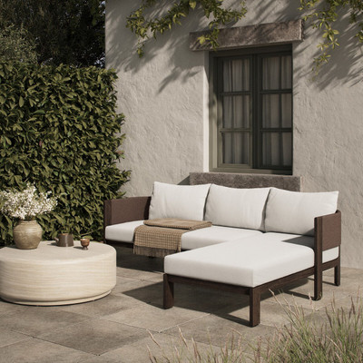 Four Hands Delancy Outdoor 2PC Sectional - RAF Chaise - Arashi Salt