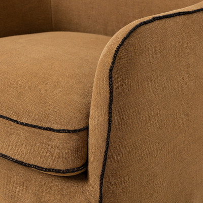 Four Hands Devon Slipcover Swivel Chair - Broadway Gilt