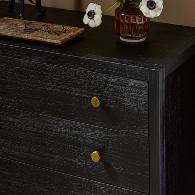 Four Hands Sullivan Nightstand - Brushed Black Acacia Solid