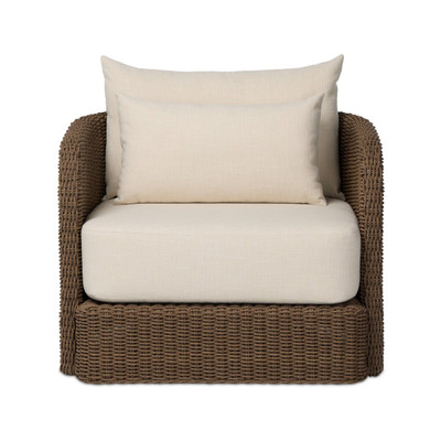 Four Hands Corrigan Outdoor Swivel Chair - Dark Textured Woven