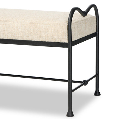 Four Hands Leona Accent Bench - Yuma Cream