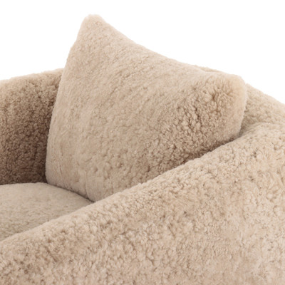 Four Hands Topanga Swivel Chair - Beige Shearling