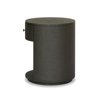 Four Hands Amelia Oval One Drawer Nightstand - Dark Green Lacquered Linen