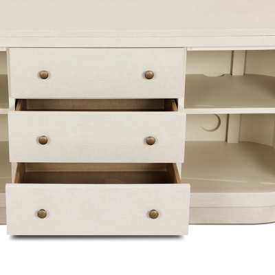 Four Hands Amelia Media Console - Ivory Painted Linen