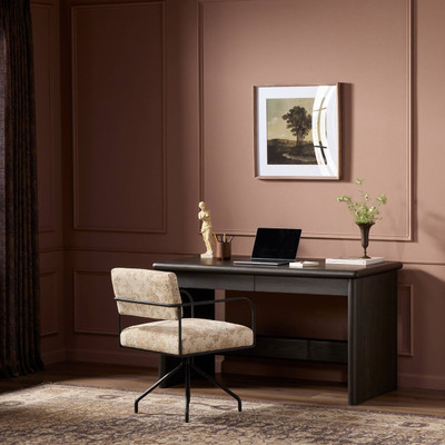 Four Hands Denton Standing Desk - Smoked Black Sungkai Veneer - Thick