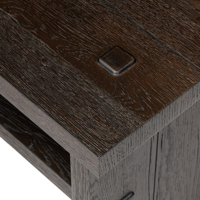 Four Hands Zeno End Table - Smoked Black Oak