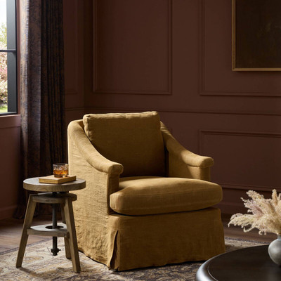Amber Lewis x Four Hands Joplin Swivel Chair - Broadway Gilt
