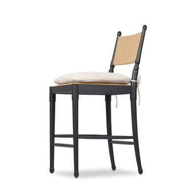 Amber Lewis x Four Hands Fayth Stool with Cushion - Broadway Dune