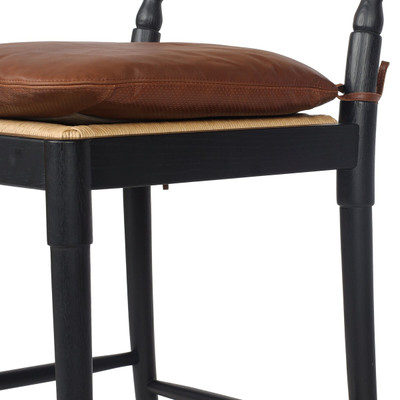Amber Lewis x Four Hands Fayth Stool with Cushion - Dulane Mahogany