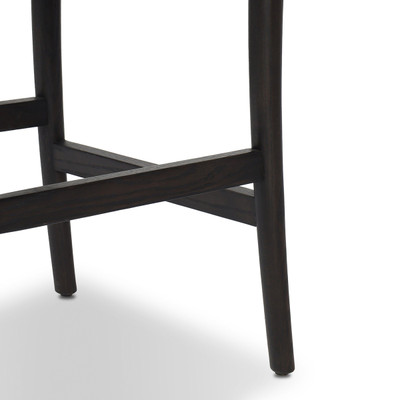 Amber Lewis x Four Hands Tova Stool - Bergamo Parchment - Counter - Distressed Black Oak