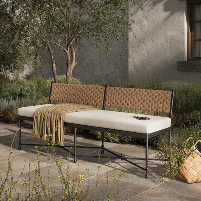 Amber Lewis x Four Hands Breton Outdoor Bench - Alessi Linen