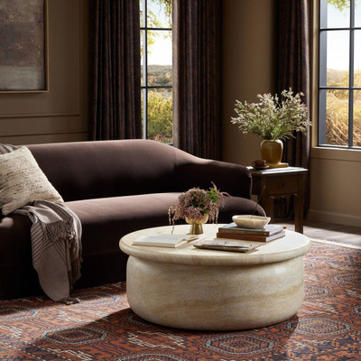 Amber Lewis x Four Hands Dayna Coffee Table - Faux Travertine